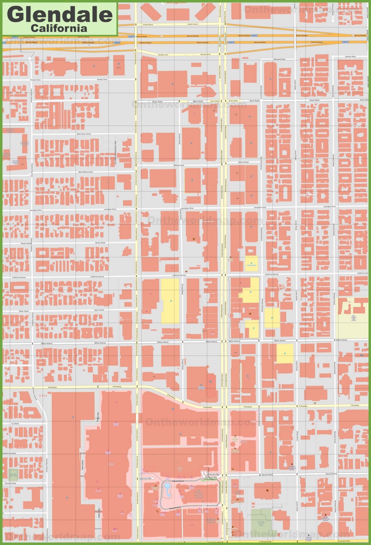 Glendale downtown map