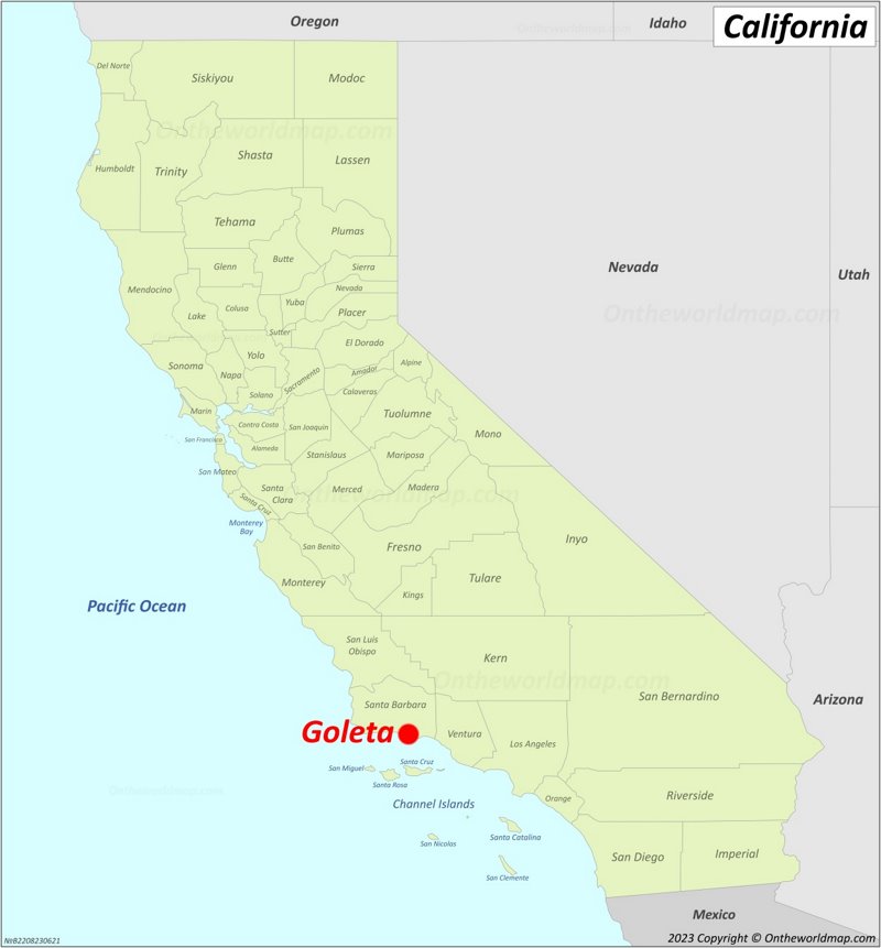 Goleta Location On The California Map