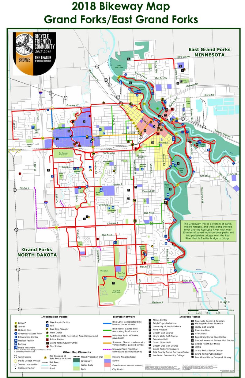 Grand Forks Bike Map
