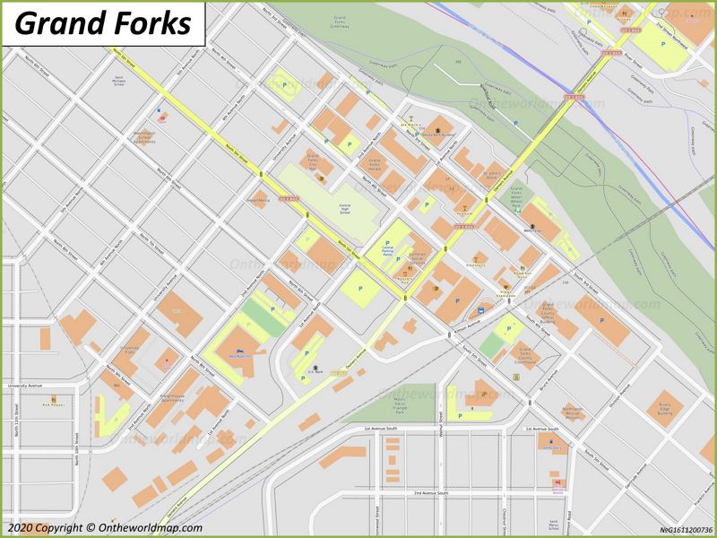 Grand Forks Downtown Map