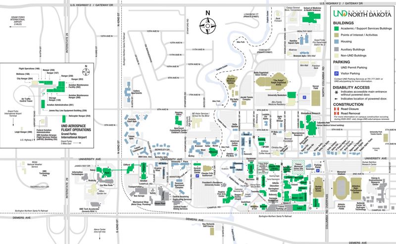 University of North Dakota Campus Map