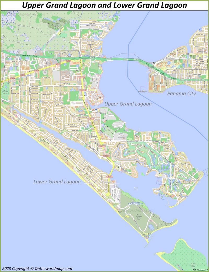 Map of Lower And Upper Grand Lagoon