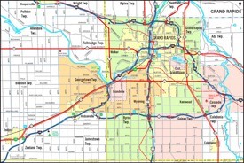 Grand Rapids area road map