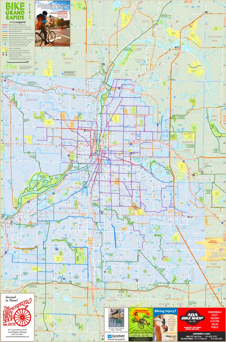 Grand Rapids bike map