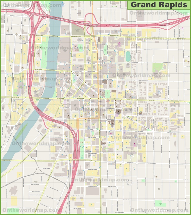 Grand Rapids Downtown Map Max 