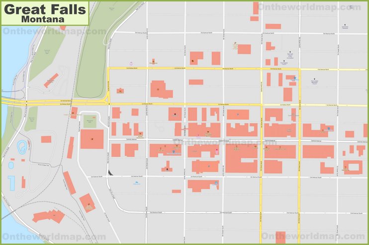 Great Falls downtown map