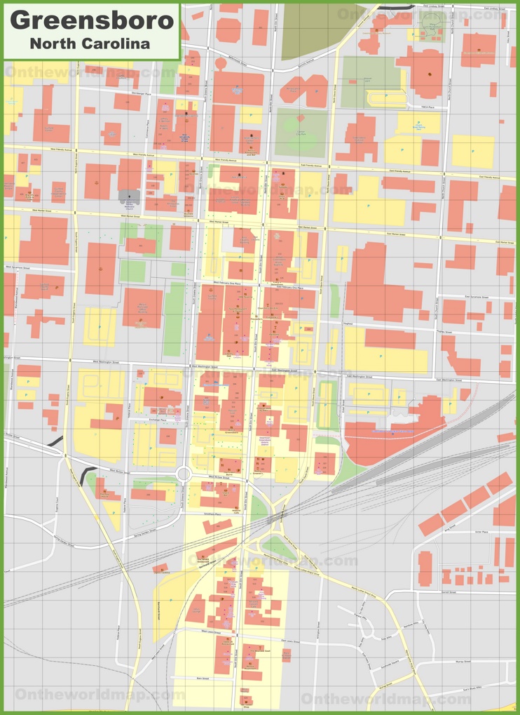 Greensboro downtown map