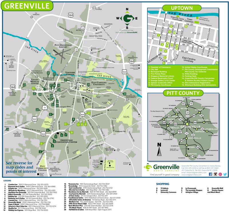 Greenville NC Tourist Map