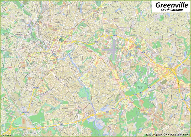 Map of Greenville SC