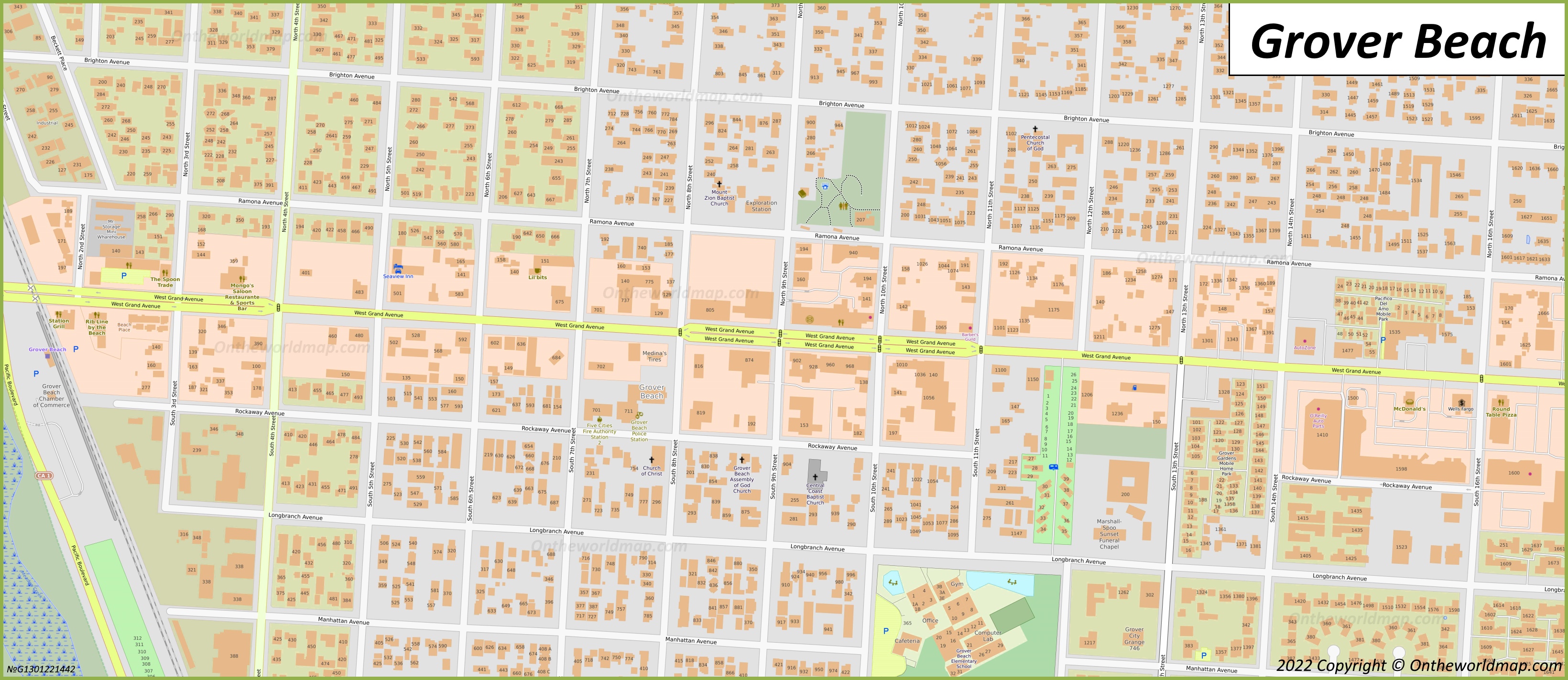 Downtown Grover Beach Map