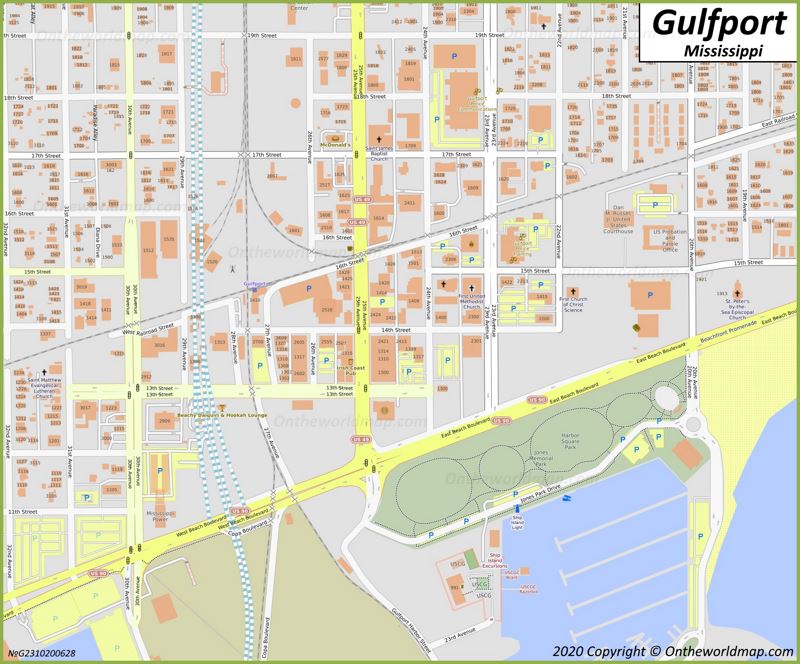 Gulfport Downtown Map