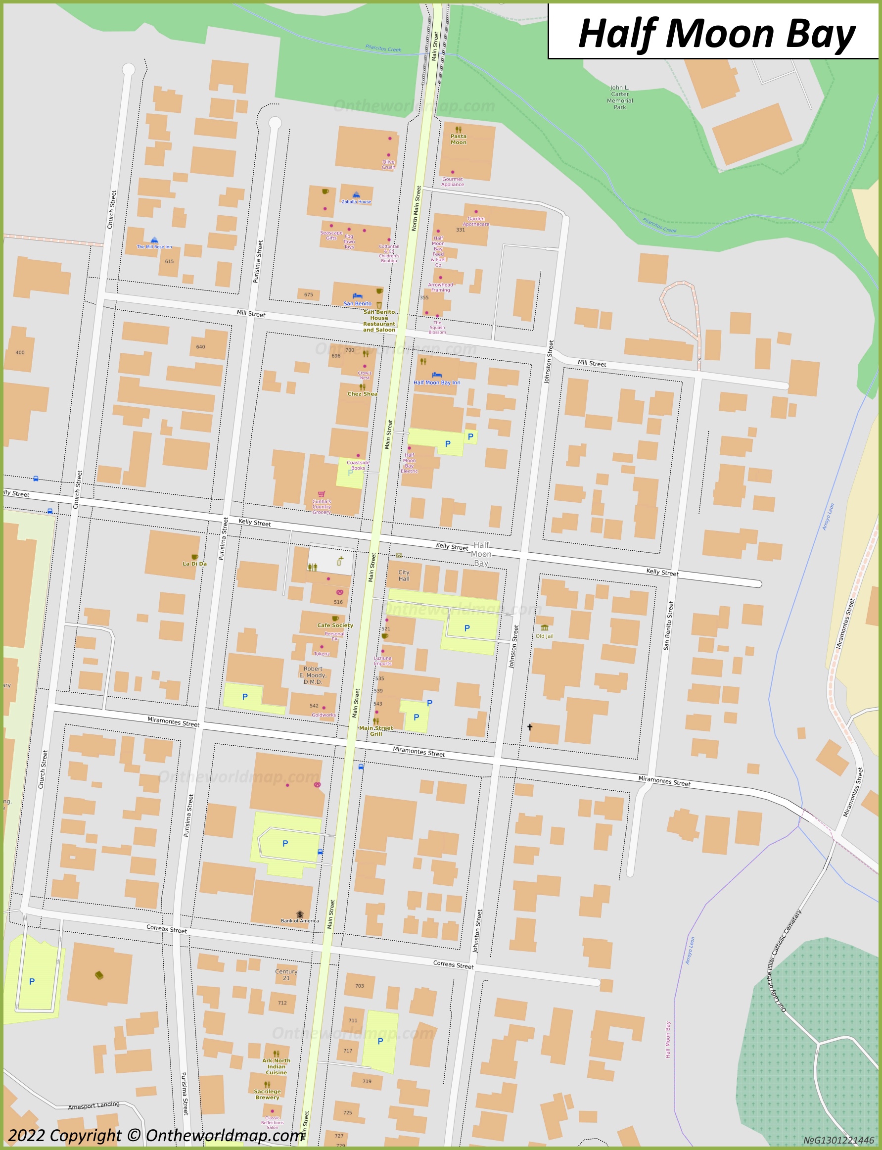 Downtown Half Moon Bay Map
