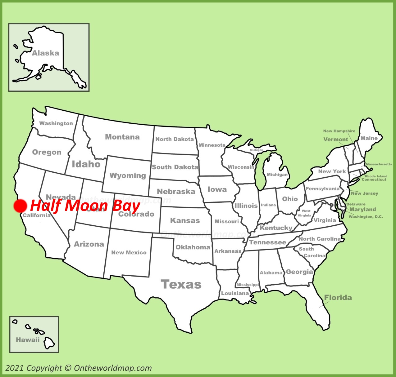 Half Moon Bay Location Map