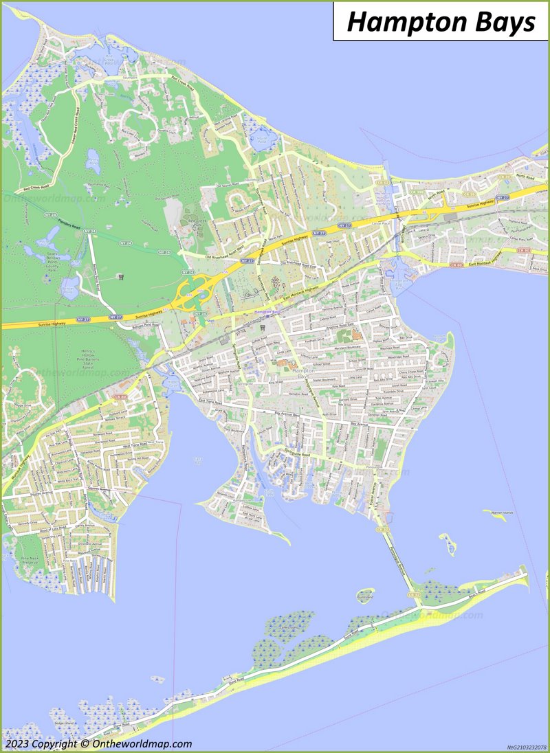 Map of Hampton Bays