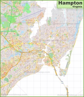 Large detailed map of Hampton