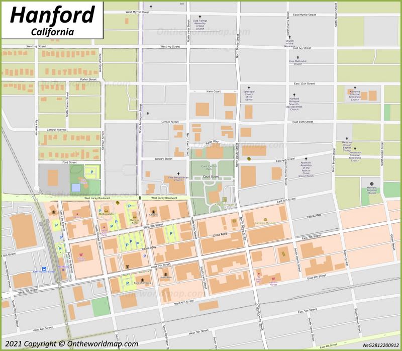 Downtown Hanford Map