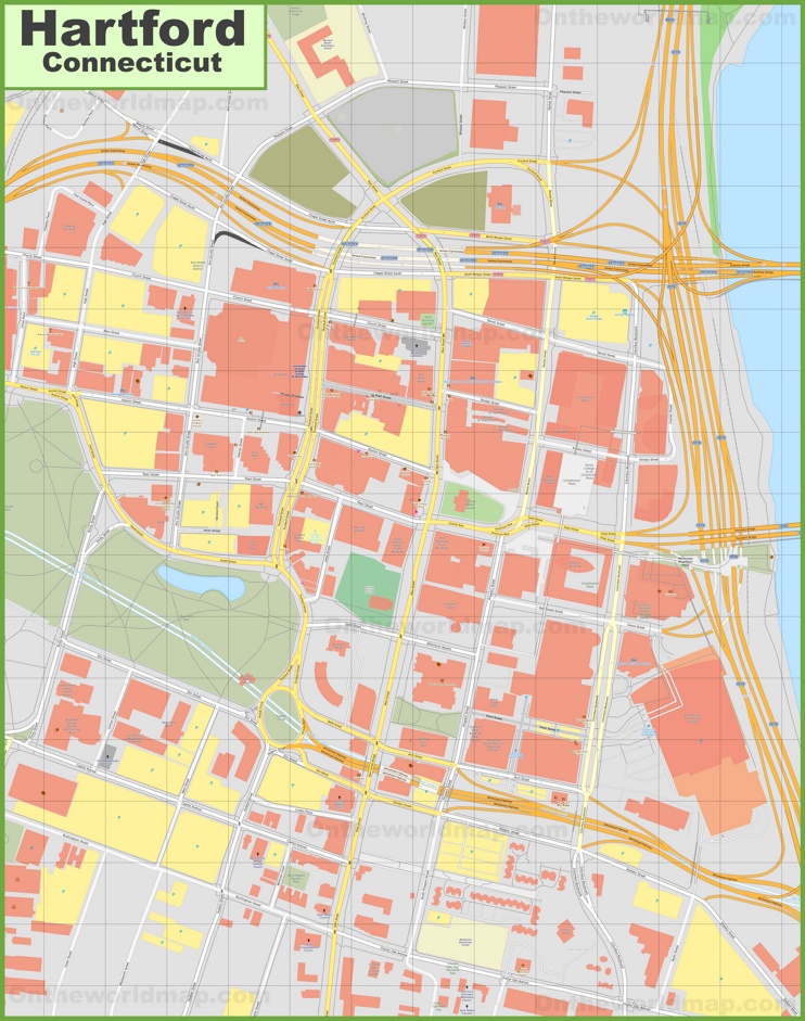 Hartford downtown map