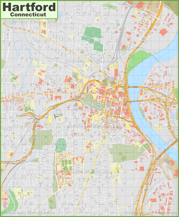 Large detailed map of Hartford