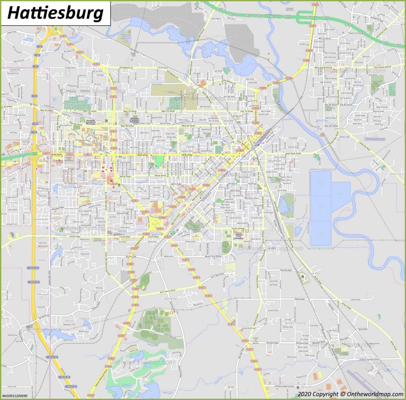 Map of Hattiesburg
