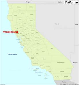 Healdsburg Location On The California Map
