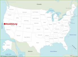 Healdsburg Location on the USA Map