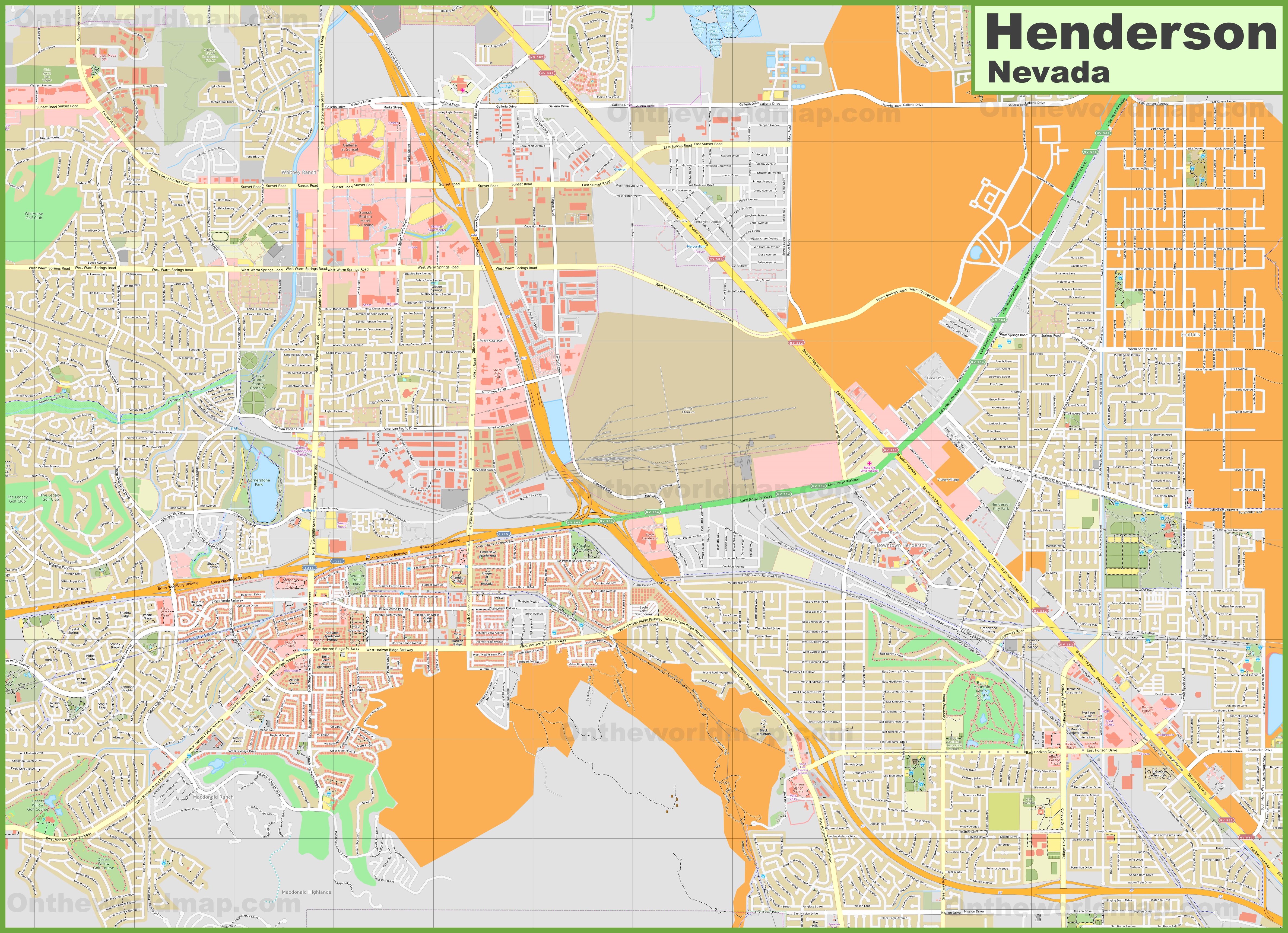 Large detailed map of Henderson