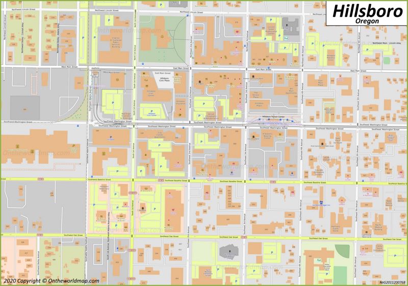 Hillsboro Downtown Map