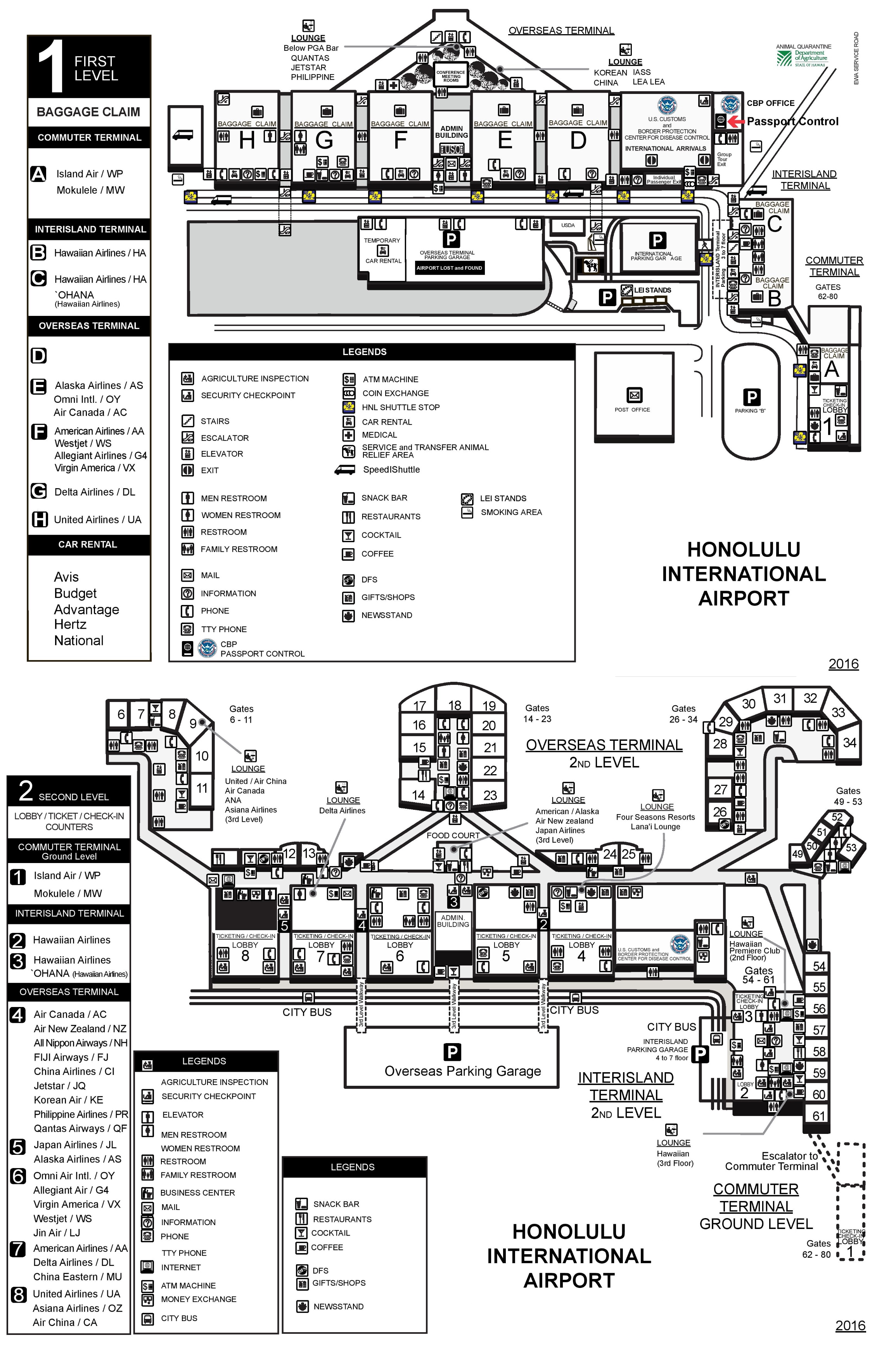 Honolulu International Airport Terminal Map