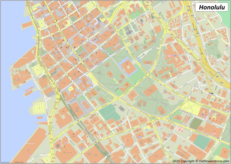 Map of Downtown Honolulu