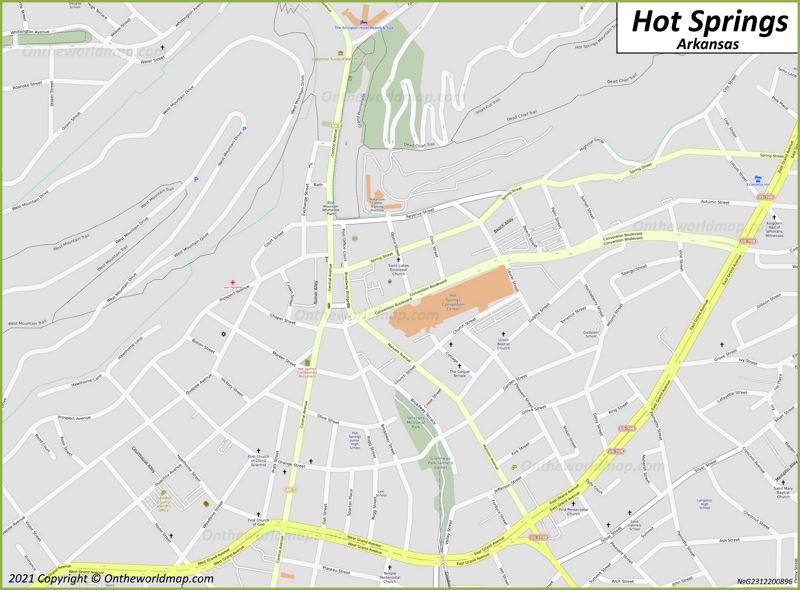 Hot Springs Downtown Map