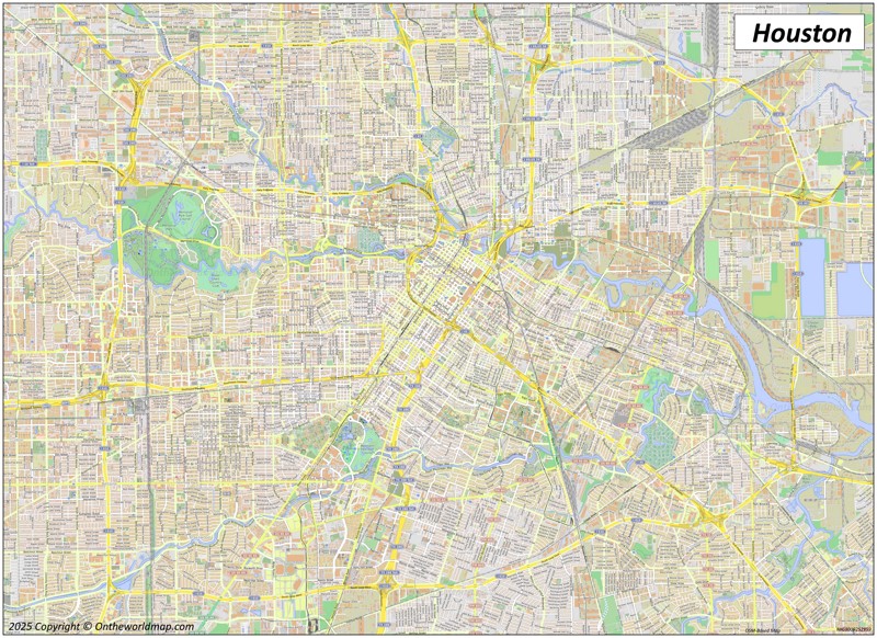 Detailed Map of Houston