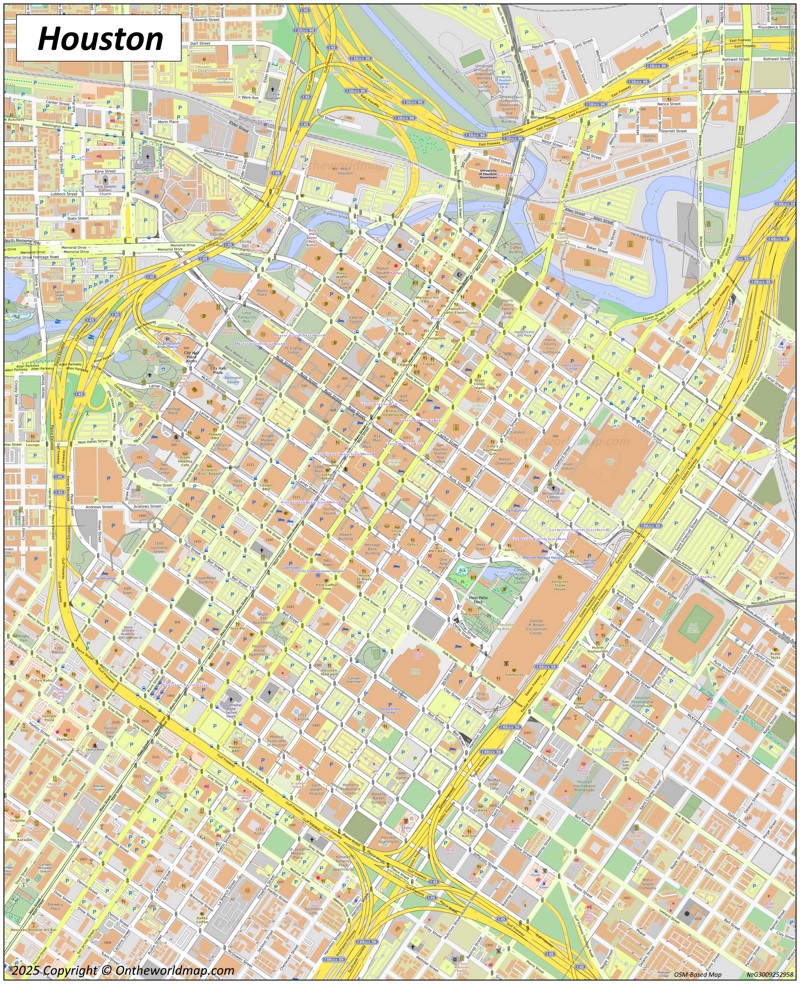 Map of Downtown Houston