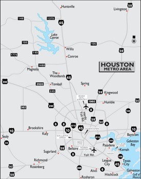 Houston metro area map
