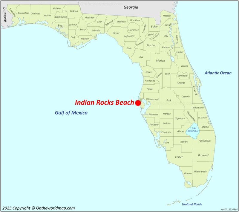 Indian Rocks Beach Location On The Florida Map
