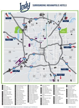 Indianapolis area hotel map