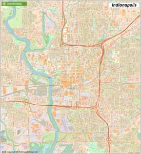 Large detailed map of Indianapolis