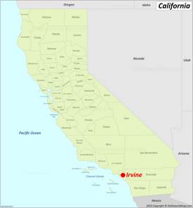 Irvine Location On The California Map