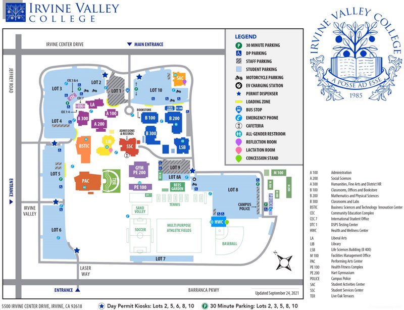 Irvine Valley College Campus Map - Ontheworldmap.com