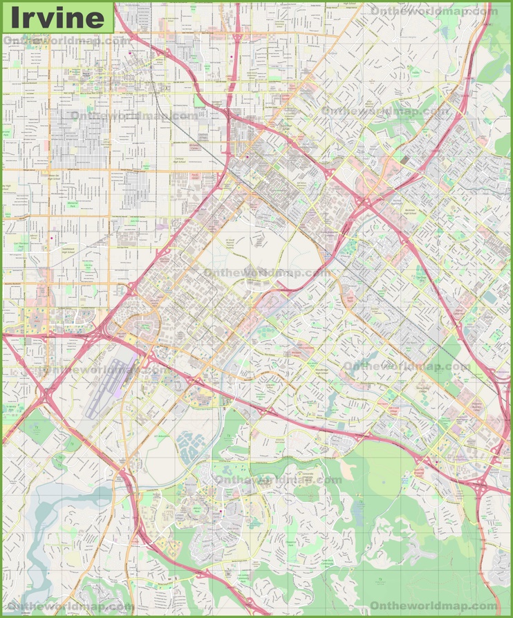 Large Detailed Map Of Irvine Max 