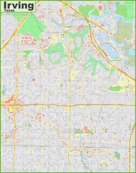 Large detailed map of Irving