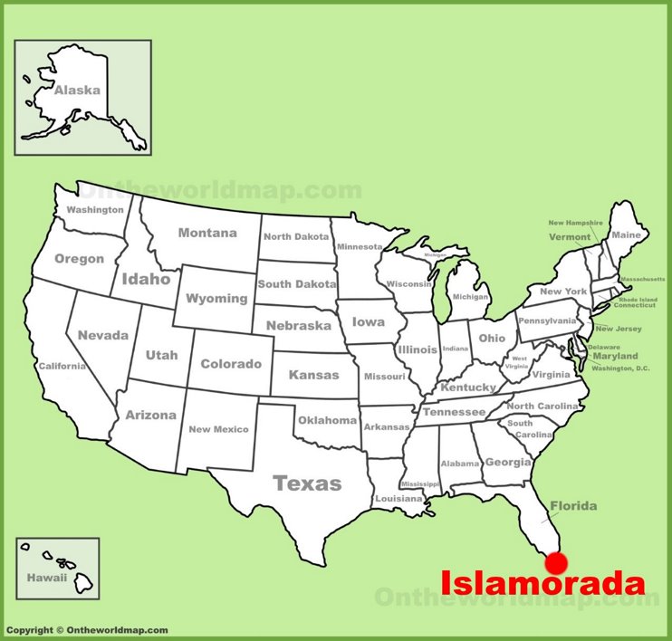 Islamorada location on the U.S. Map