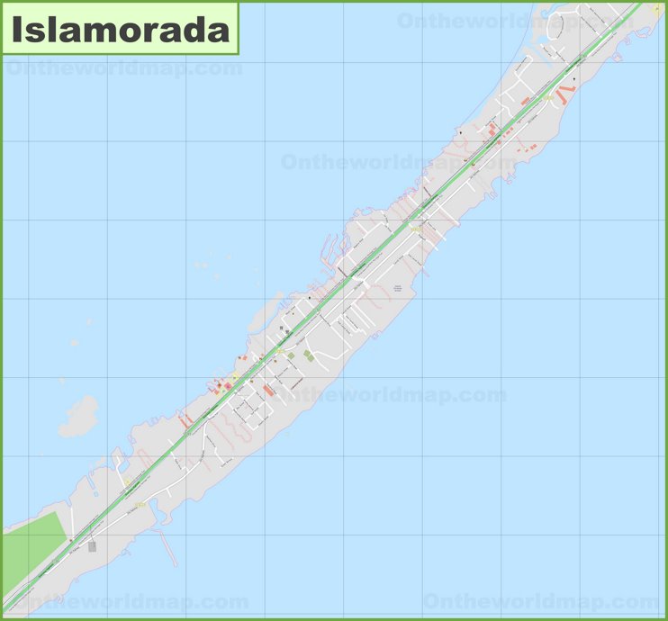 Large detailed map of Islamorada