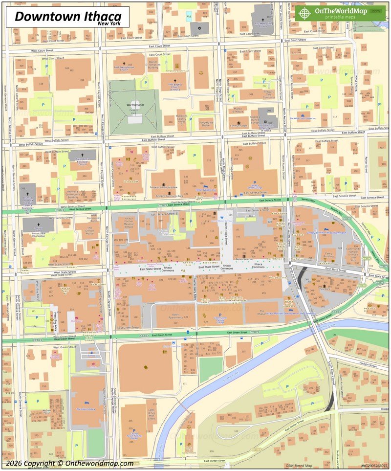 Map of Downtown Ithaca