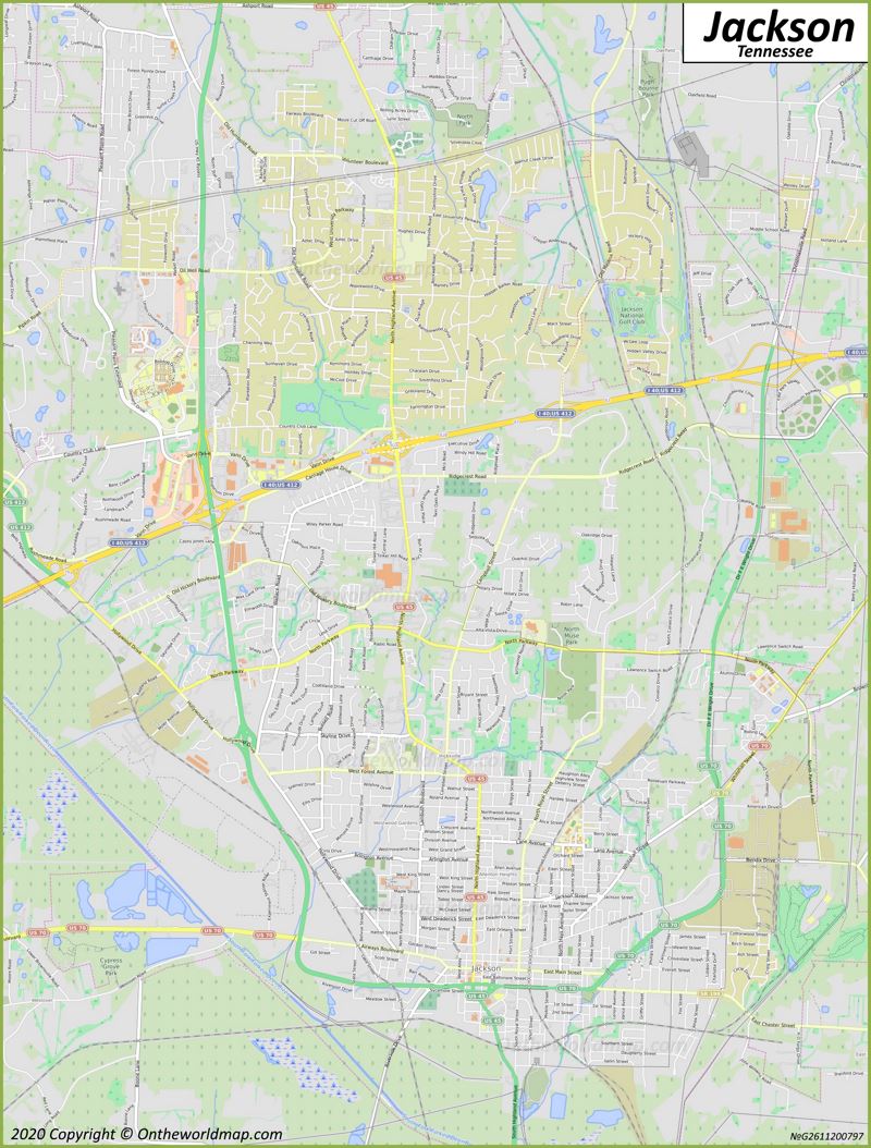 Map of Jackson TN