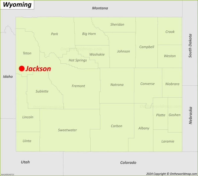 Jackson Location On The Wyoming Map