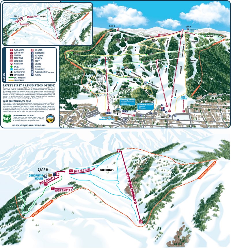 Snow King Mountain Winter Trail Map