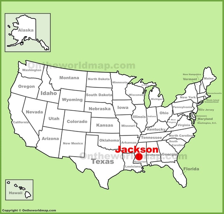 Jackson location on the U.S. Map