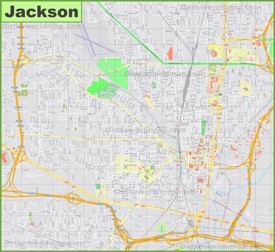 Large detailed map of Jackson