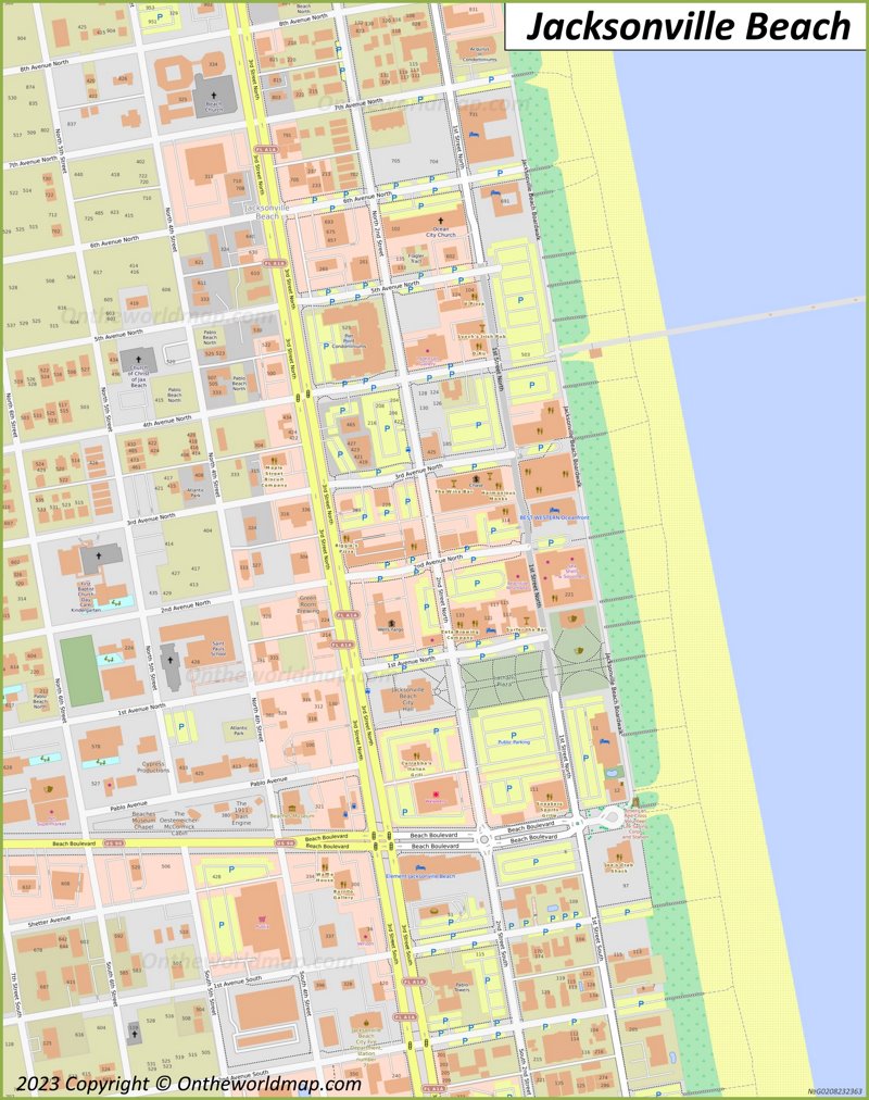 Downtown Jacksonville Beach Map