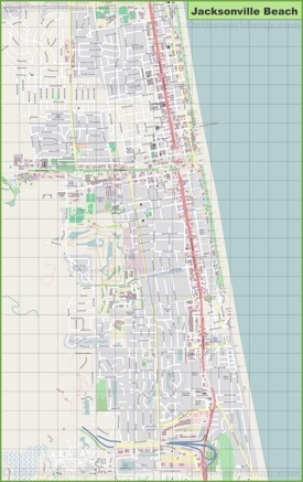 Large detailed map of Jacksonville Beach